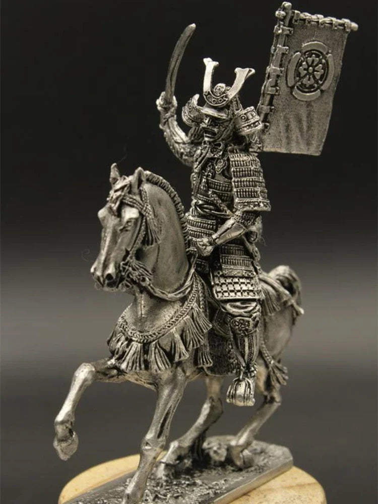 Metal Ancient Soldier Model Japanese Warring Country Oda Family Riding Samurai Home Office and Bar Decor Customize Gifts 1/30