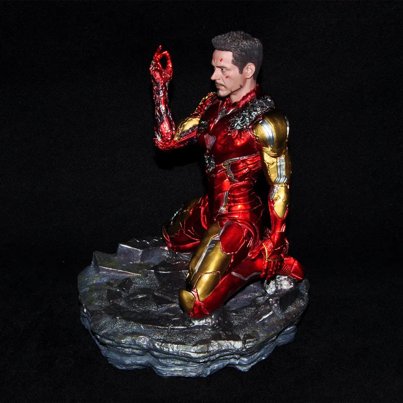 Marvel Avengers Endgame Final Battle Resin Statue Ironman GK Super Hero Iron Man MK85 Kneeling&Snapping Fingers 16cm