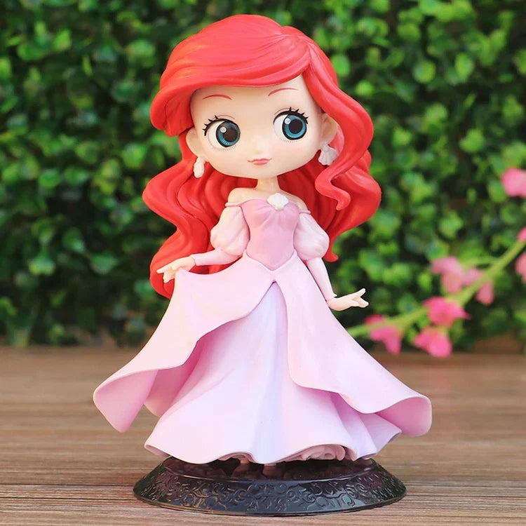 Q Posket Cute Big Eyes Rapunzel jenny Mermaid princess PVC Anime Dolls Collectible Q Version Model Toy birthday present