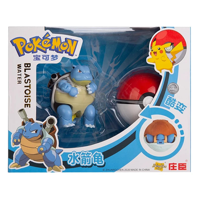 New Pokemon Figures Genuine Original Box Pikachu Charizard Greninja Pocket Monster Pokeball Action Deformation Model Toys Gift