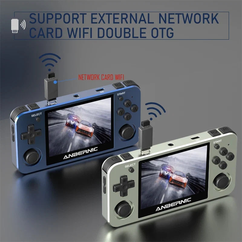 ANBERNIC RG351MP Portable Game Player Pocket Game Machine 3.5 Inch IPS Screen Support  Games External Wifi 64G 2400 Games
