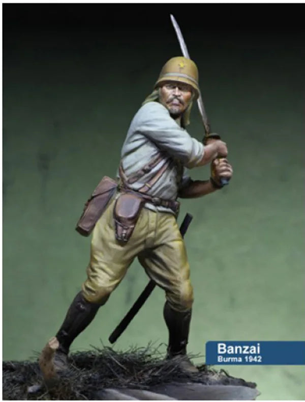 Unpainted Kit 1/24 75mm   ancient  Burma officer 1942 year 75mm    Resin Figure miniature garage kit