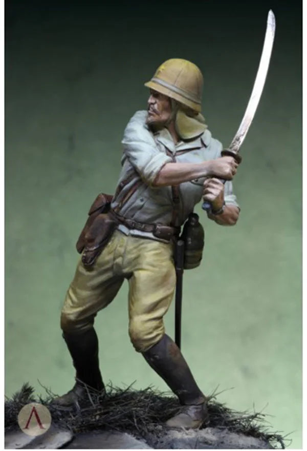 Unpainted Kit 1/24 75mm   ancient  Burma officer 1942 year 75mm    Resin Figure miniature garage kit