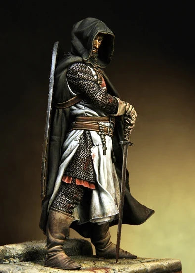Assembly Scale 1/18  90mm Templar Sergeant, XIII century 90 mm figure  Resin Model  Unpainted