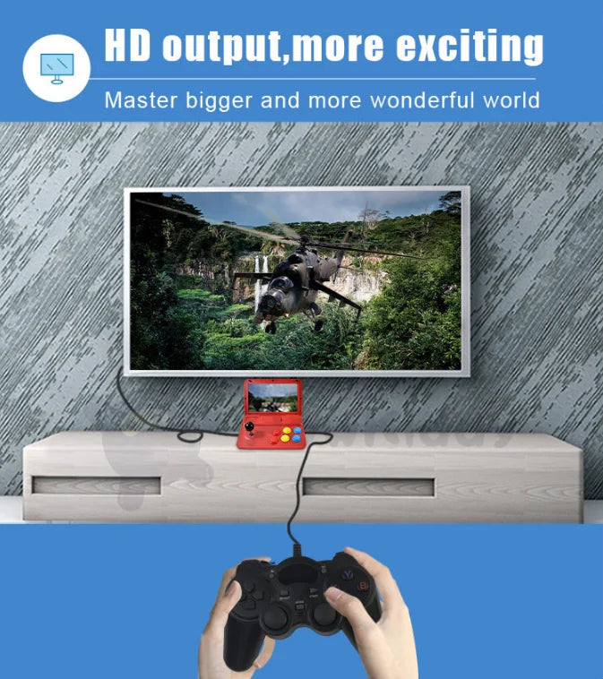Powkiddy 64G A13 10 Inch Large Screen Detachable Joystick Retro Game Players High-definition Retro Mini Game Machine Gift