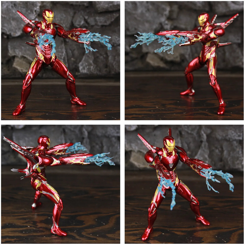 ZD Toys Deluxe Ironman Mark L 50 MK50 Nano Armor Weapons 7" Action Figure LED Light Platform Tony Stark Infinity War Model Doll