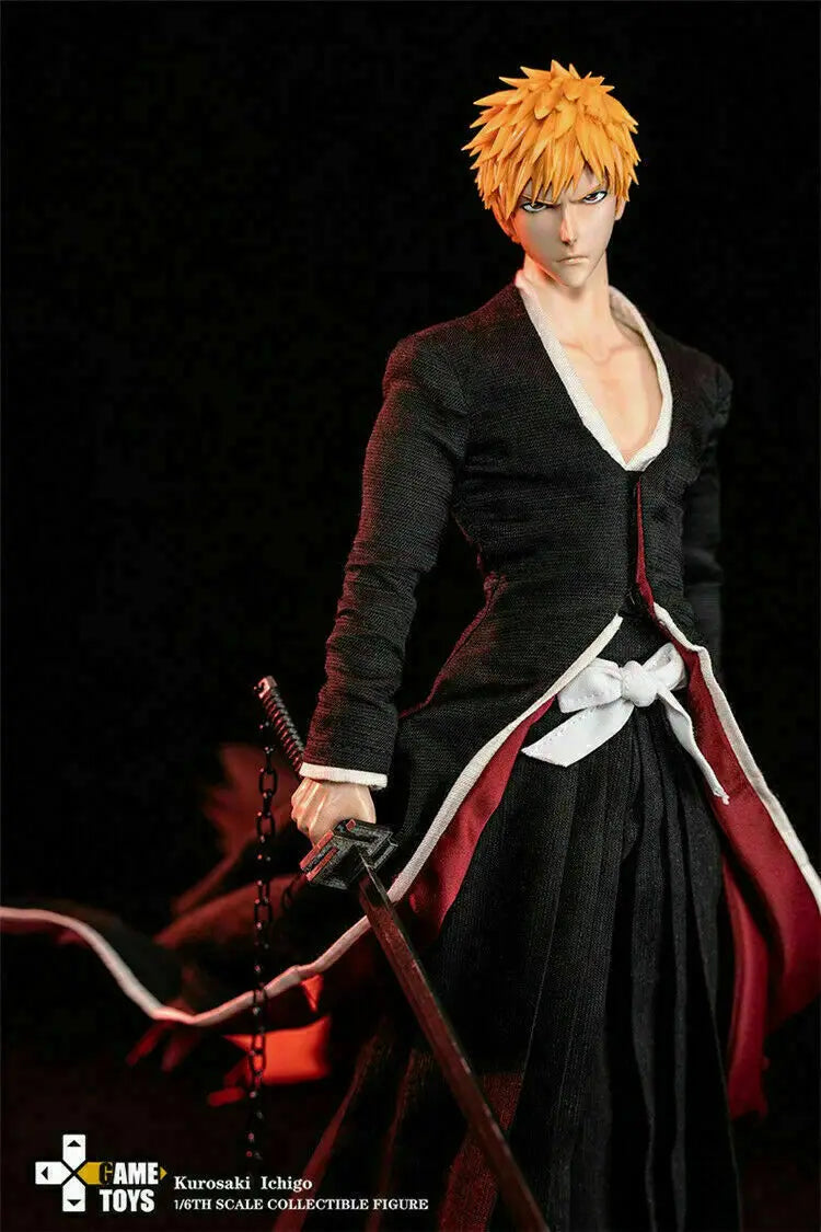 GT-001 1/6 Scale Anime Characters Kurosaki ichigo Men's Suit Set Clothes Model Fit 12'' Male Soldier Action Figure Body Dolls