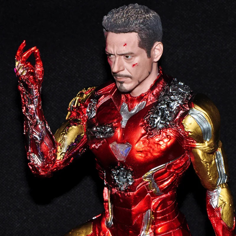 Marvel Avengers Endgame Final Battle Resin Statue Ironman GK Super Hero Iron Man MK85 Kneeling&Snapping Fingers 16cm