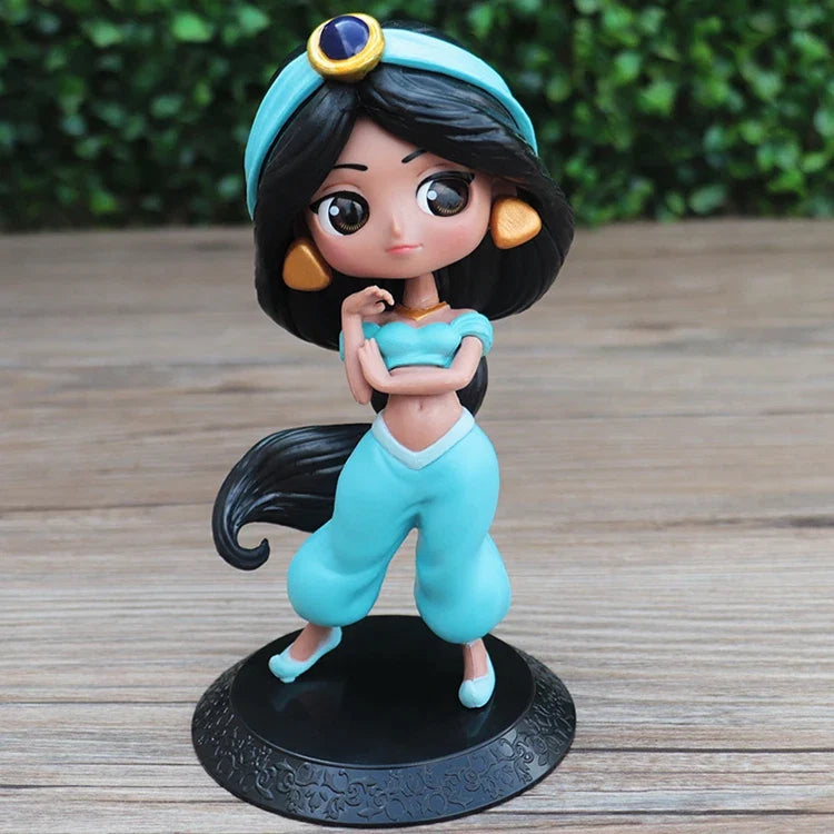 Q Posket Cute Big Eyes Rapunzel jenny Mermaid princess PVC Anime Dolls Collectible Q Version Model Toy birthday present