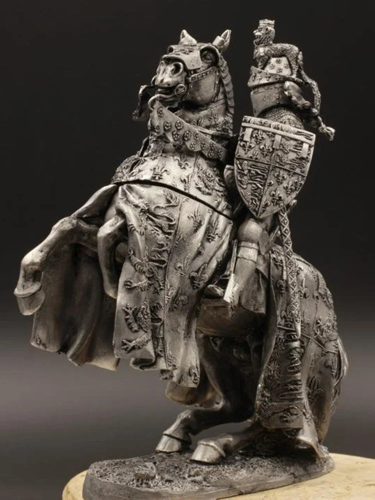 Black Prince Edward 1/24 Scale Ancient Soldier Figurine Tin Metal Home Desktop Decoration England Theme Customized Gift