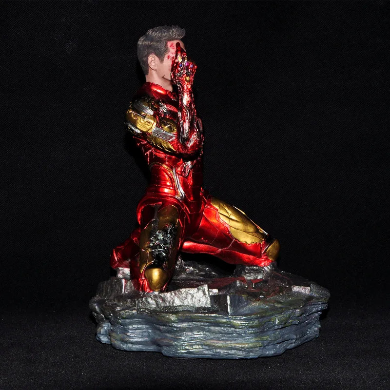 Marvel Avengers Endgame Final Battle Resin Statue Ironman GK Super Hero Iron Man MK85 Kneeling&Snapping Fingers 16cm