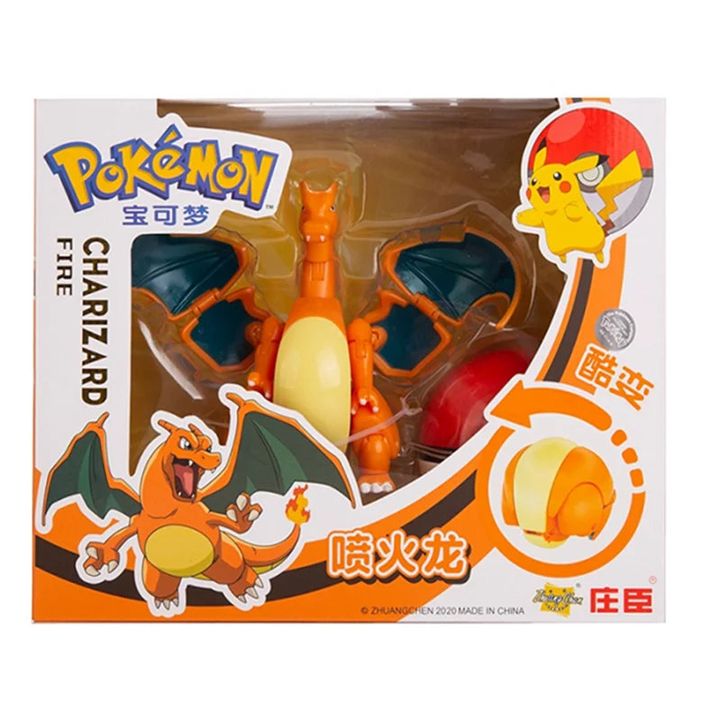 New Pokemon Figures Genuine Original Box Pikachu Charizard Greninja Pocket Monster Pokeball Action Deformation Model Toys Gift