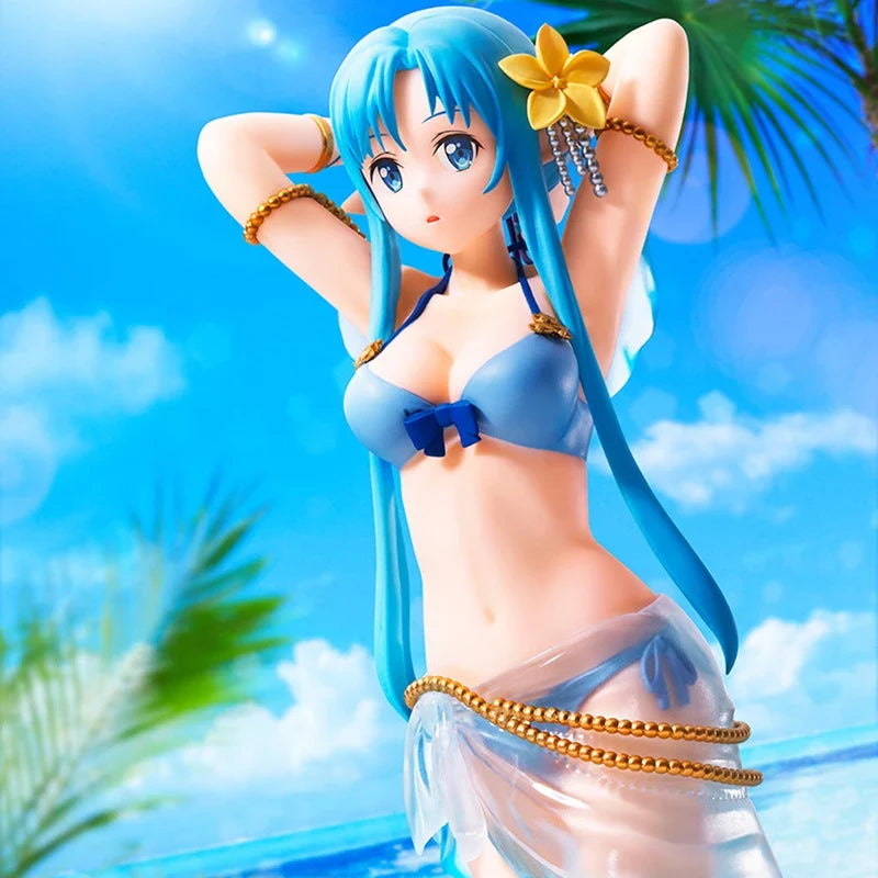 Judai 22cm Original Banpresto Sword Art Online ALO Yuuki Asuna Elf Swimsuit Anime SAO PVC Action Figure Model Doll Toys