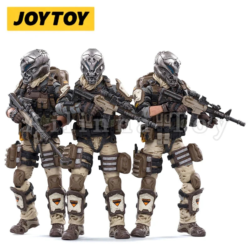 JOYTOY 1/18 3.75inches Action Figure (3PCS/SET) Desert Skull Field Squad Anime Collection Model Toy For Gif
