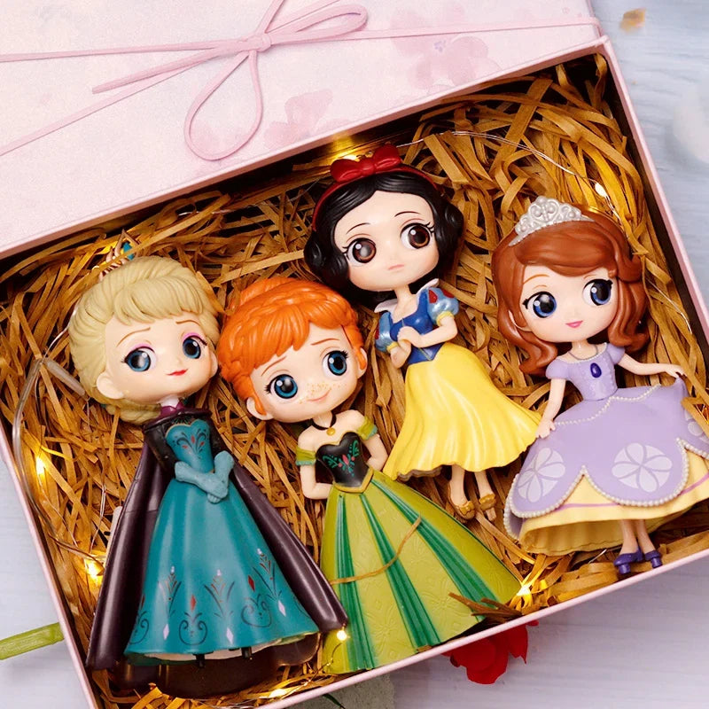 HOT 20+ Style Princess Q Posket Princess Snow Elsa & Anna clown PVC Anime Dolls Figures Collectible Model Kid Toys Gift