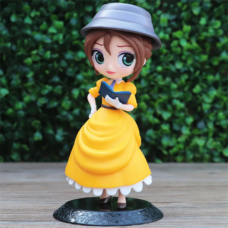 Q Posket Cute Big Eyes Rapunzel jenny Mermaid princess PVC Anime Dolls Collectible Q Version Model Toy birthday present