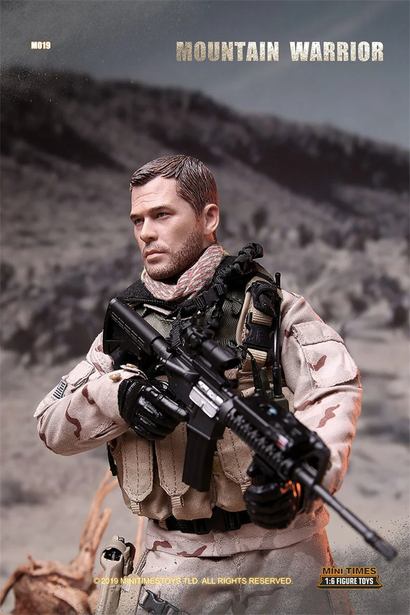M019 1/6 Male Soldier Special Forces Commando Captain With Tactical Vest Hat Scarf Coat 12'' Action Figure Model Collection