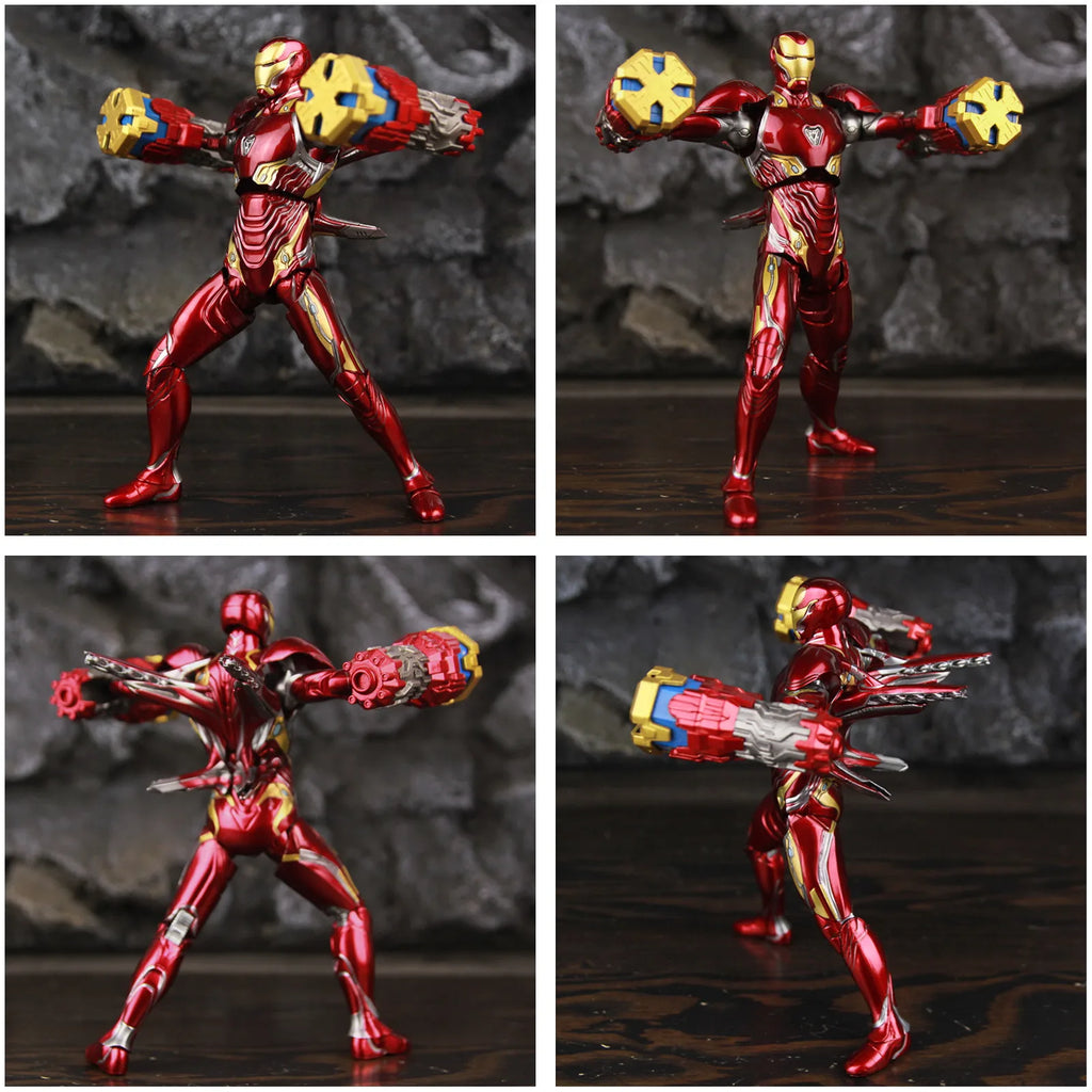 ZD Toys Deluxe Ironman Mark L 50 MK50 Nano Armor Weapons 7" Action Figure LED Light Platform Tony Stark Infinity War Model Doll