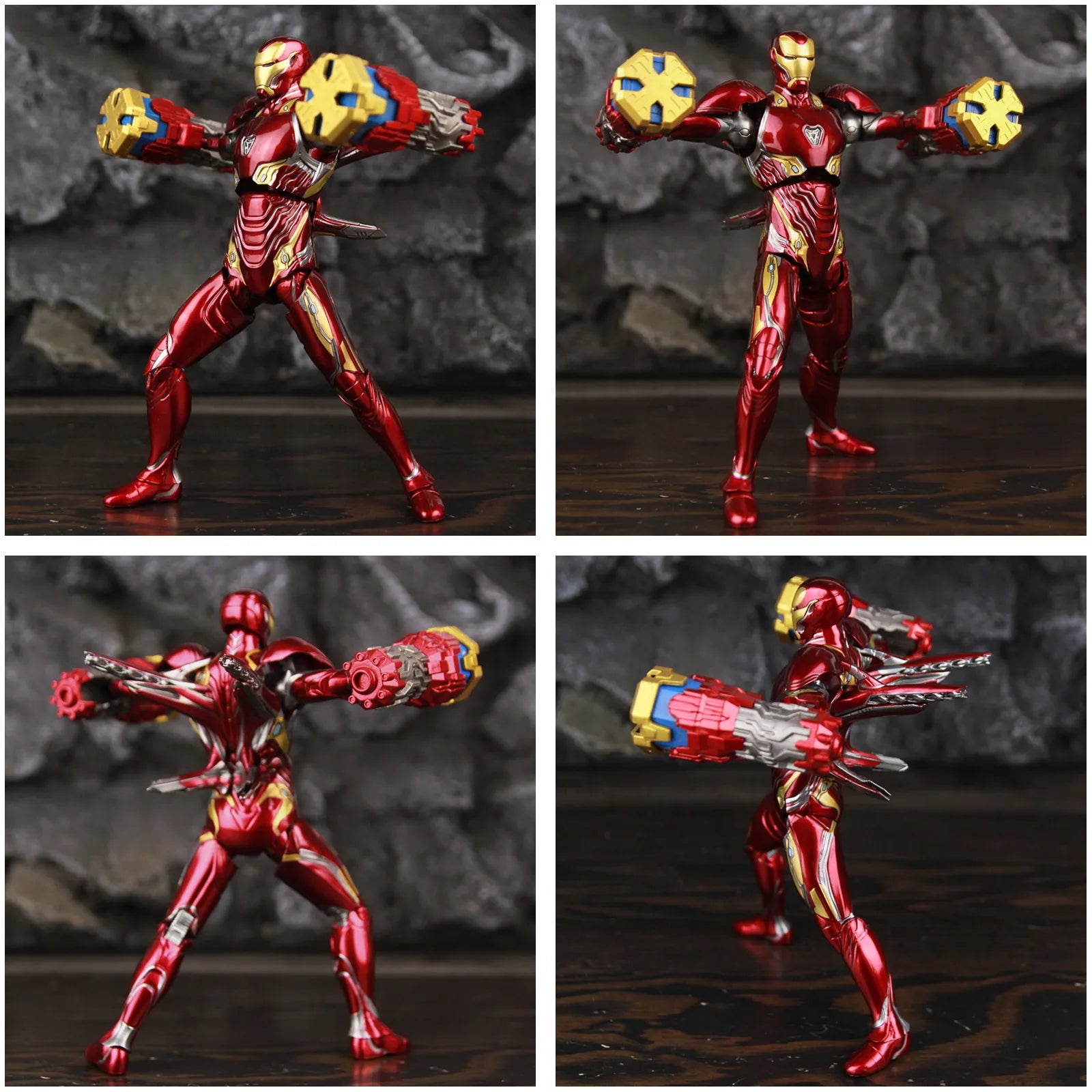 ZD Toys Deluxe Ironman Mark L 50 MK50 Nano Armor Weapons 7" Action Figure LED Light Platform Tony Stark Infinity War Model Doll