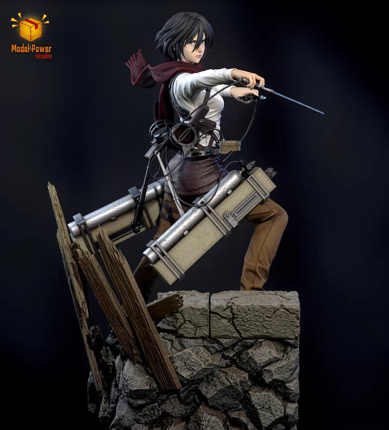 30cm Attack on Titan Mikasa drawing her sword model