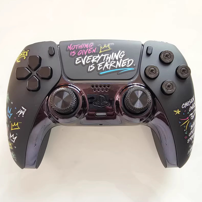 Sony PS5 original controller upgraded with Hall effect TMR joysticks: James Metallic Black.