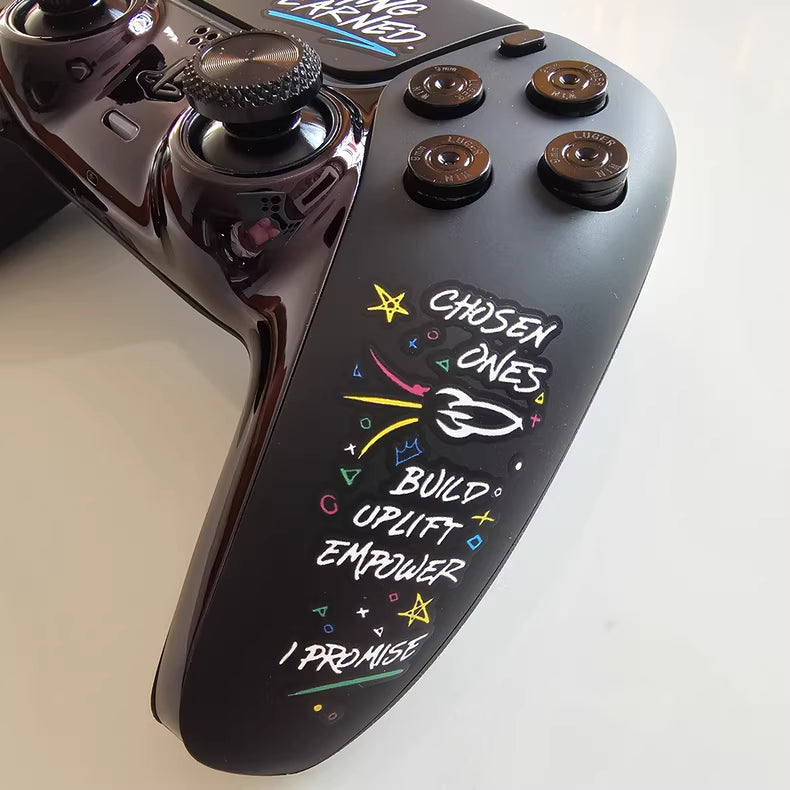 Sony PS5 original controller upgraded with Hall effect TMR joysticks: James Metallic Black.