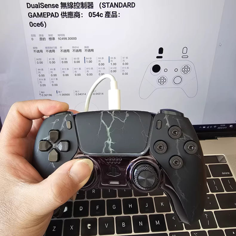 Sony PS5 original controller upgraded with Hall effect TMR joystick: Lightning Storm