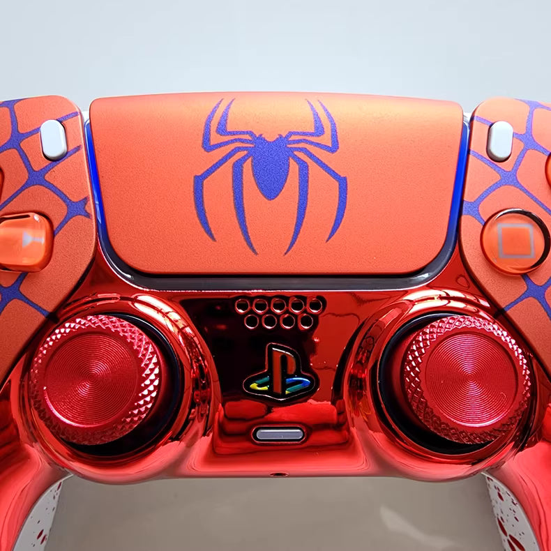 Sony original PS5 controller modified and upgraded with Hall TMR joysticks: Flame Spider edition.