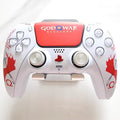 Sony PS5 original controller modified and upgraded with Hall effect TMR joysticks: Blood Red God of War edition.