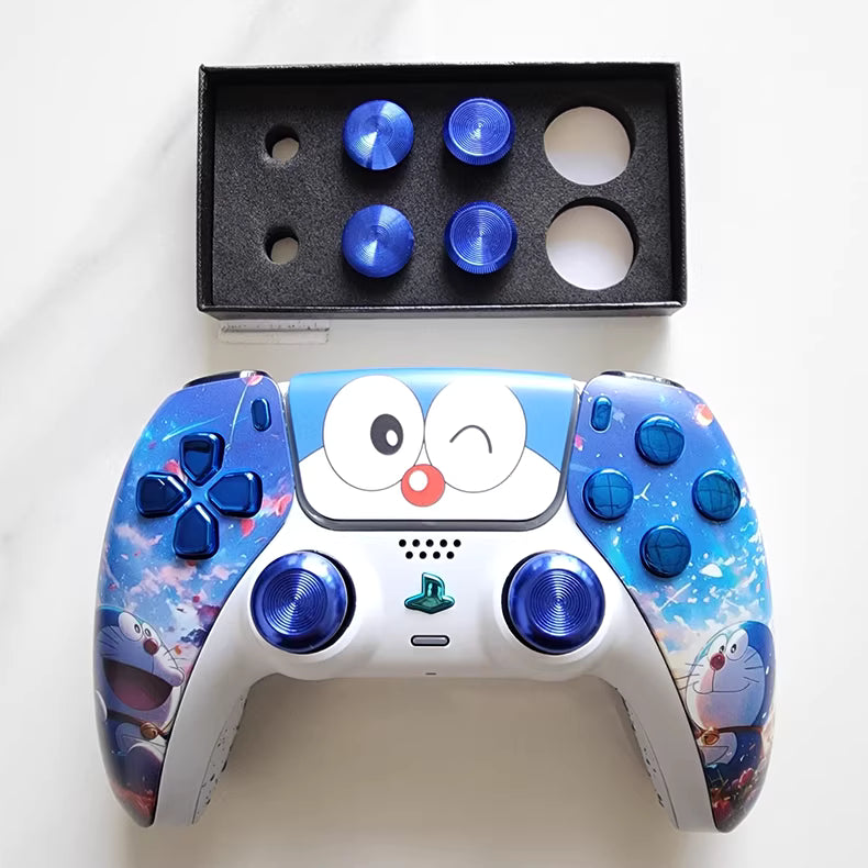 Sony original PS5 controller upgraded with Hall effect TMR joystick: Doraemon