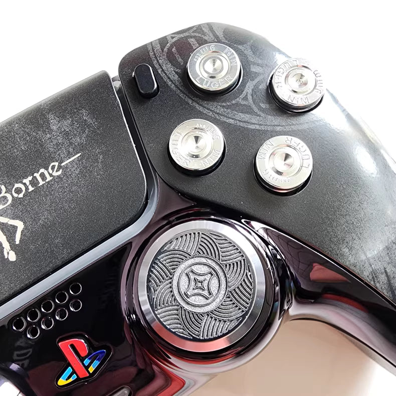 Sony PS5 original controller modified and upgraded with Hall TMR joysticks: Wind Blade Blood Curse edition.