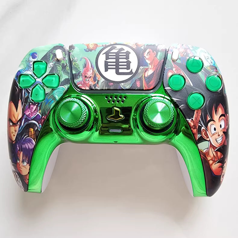 Sony original PS5 controller modified and upgraded with Hall effect TMR joysticks: Goku (Dragon Ball Z theme)