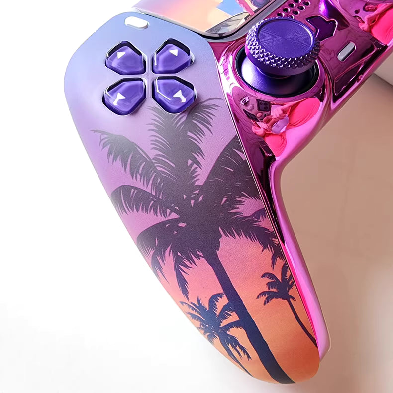 Sony original PS5 controller upgraded with Hall effect TMR joystick: GTA Purple Coconut
