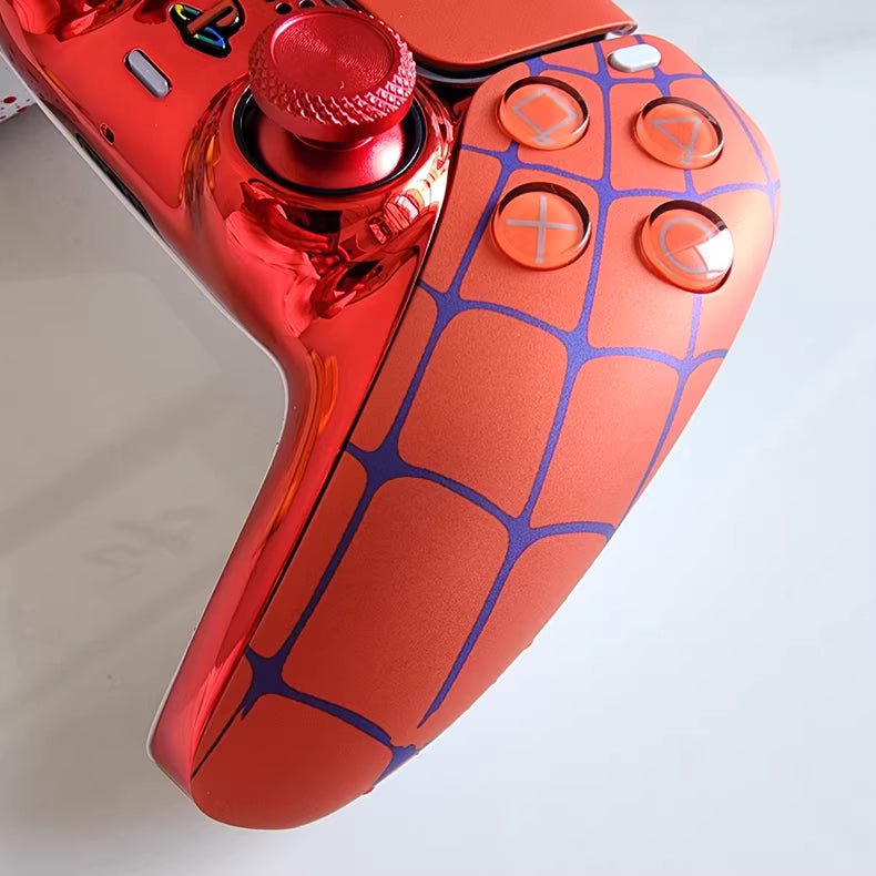 Sony original PS5 controller modified and upgraded with Hall TMR joysticks: Flame Spider edition.