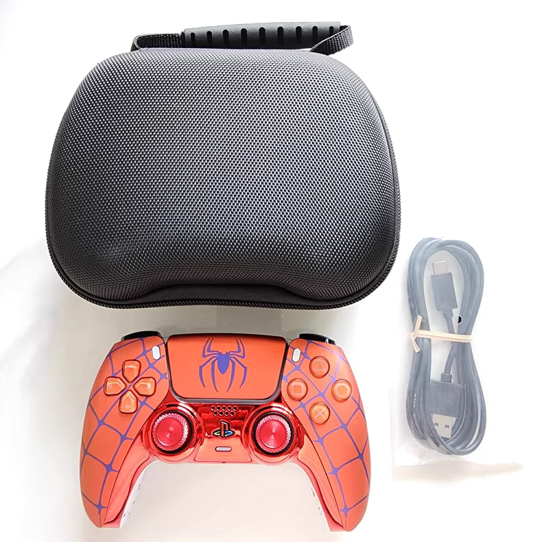 Sony original PS5 controller modified and upgraded with Hall TMR joysticks: Flame Spider edition.