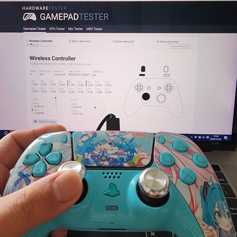 Sony original PS5 controller upgraded with Hall TMR joystick: Hatsune Miku style