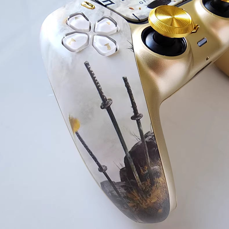 Sony original PS5 controller modified and upgraded with Hall TMR joysticks: Yangtishan Golden Soul edition.