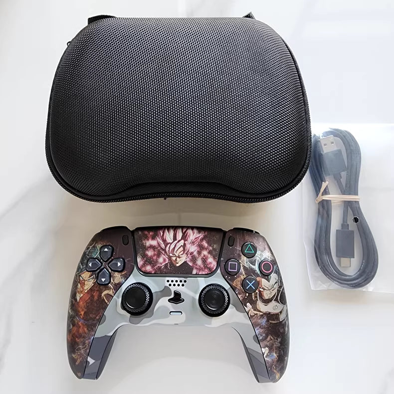 Sony original PS5 controller modified and upgraded with Hall TMR joysticks: Vegeta and Goku design.