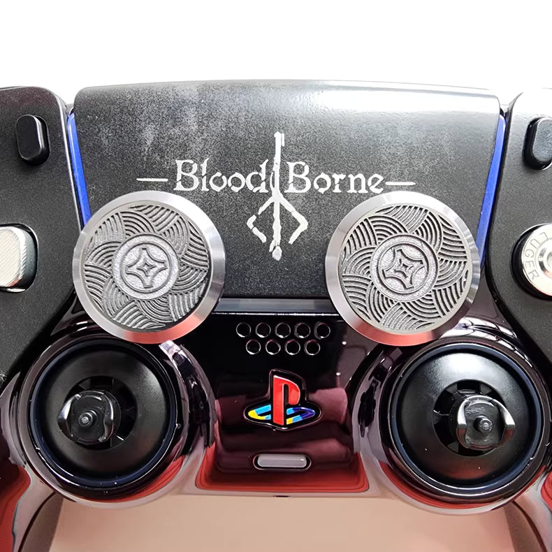 Sony PS5 original controller modified and upgraded with Hall TMR joysticks: Wind Blade Blood Curse edition.