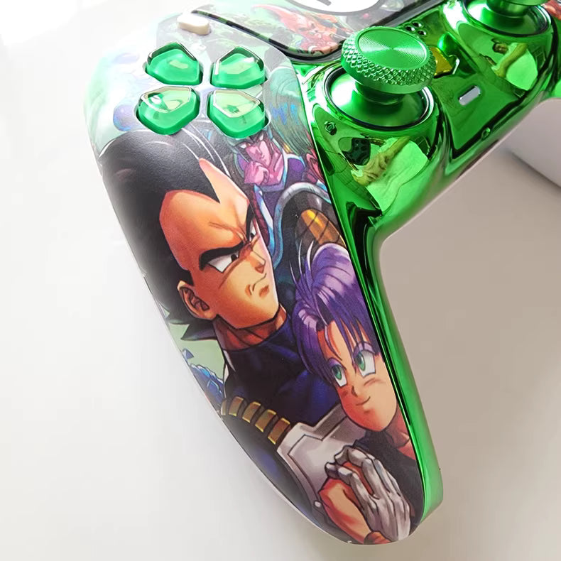 Sony original PS5 controller modified and upgraded with Hall effect TMR joysticks: Goku (Dragon Ball Z theme)