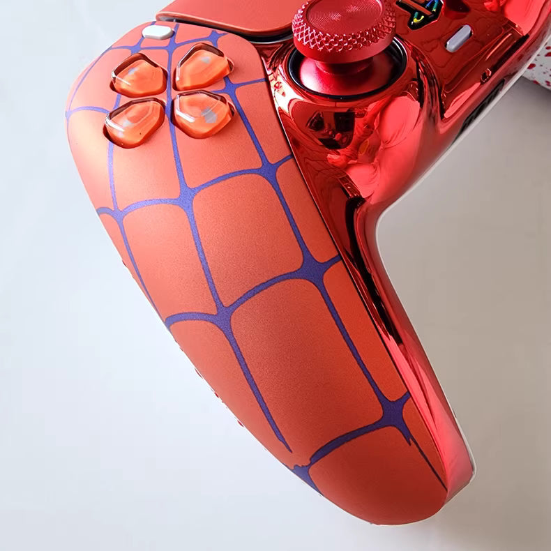 Sony original PS5 controller modified and upgraded with Hall TMR joysticks: Flame Spider edition.