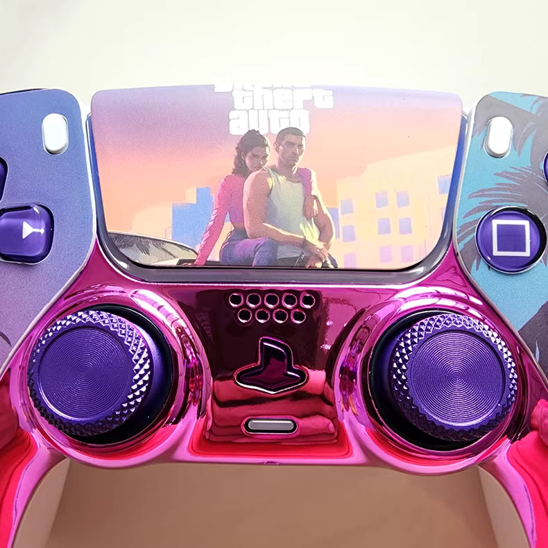 Sony original PS5 controller upgraded with Hall effect TMR joystick: GTA Purple Coconut