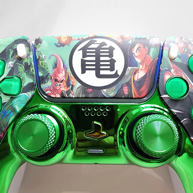 Sony original PS5 controller modified and upgraded with Hall effect TMR joysticks: Goku (Dragon Ball Z theme)