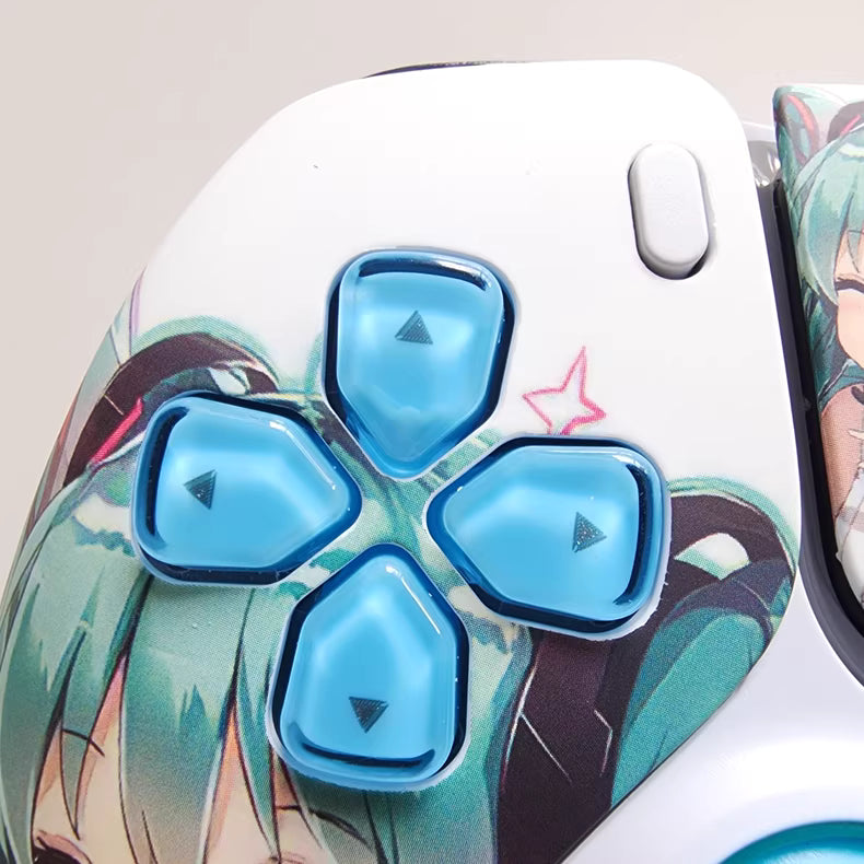 Sony PS5 original controller modified and upgraded with Hall effect TMR joysticks: Hatsune Miku edition