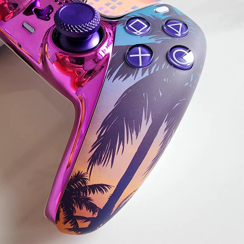 Sony original PS5 controller upgraded with Hall effect TMR joystick: GTA Purple Coconut