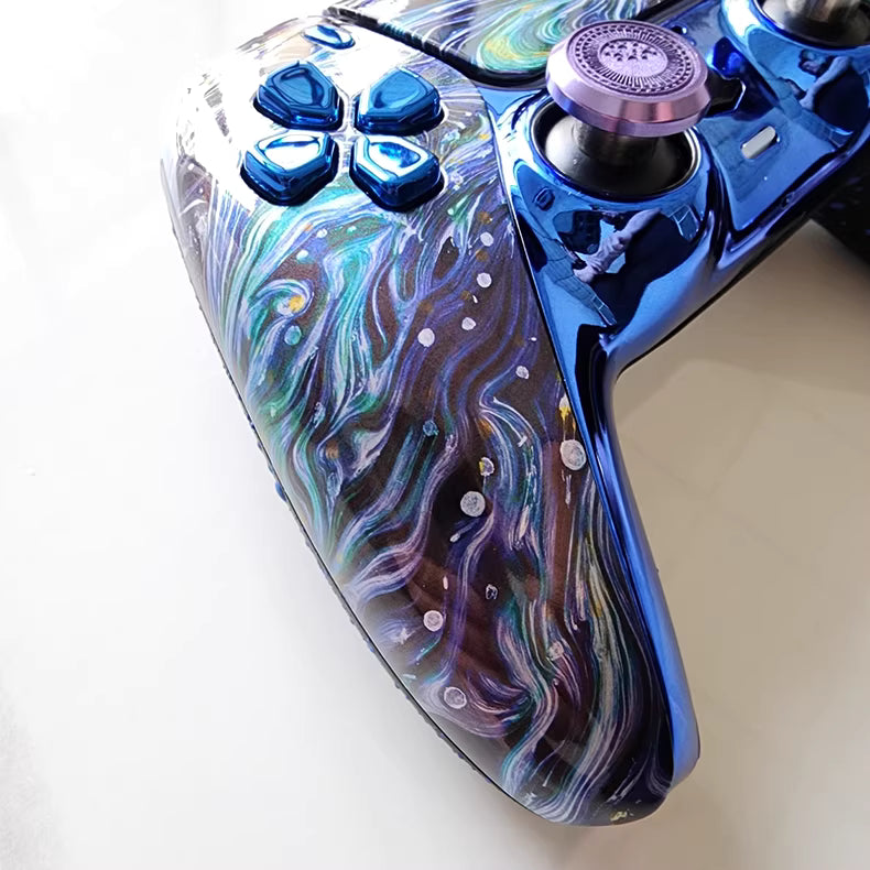Sony original PS5 controller modified and upgraded with Hall TMR joystick: Van Gogh's Cat
