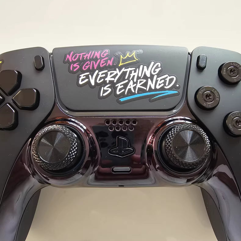 Sony PS5 original controller upgraded with Hall effect TMR joysticks: James Metallic Black.