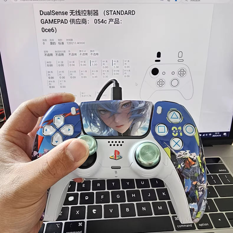 Sony PS5 original controller upgraded with Hall effect TMR joystick: EVA Gospel Star