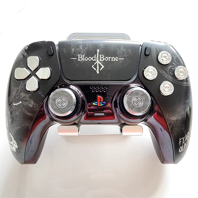 Sony PS5 original controller modified and upgraded with Hall TMR joysticks: Wind Blade Blood Curse edition.