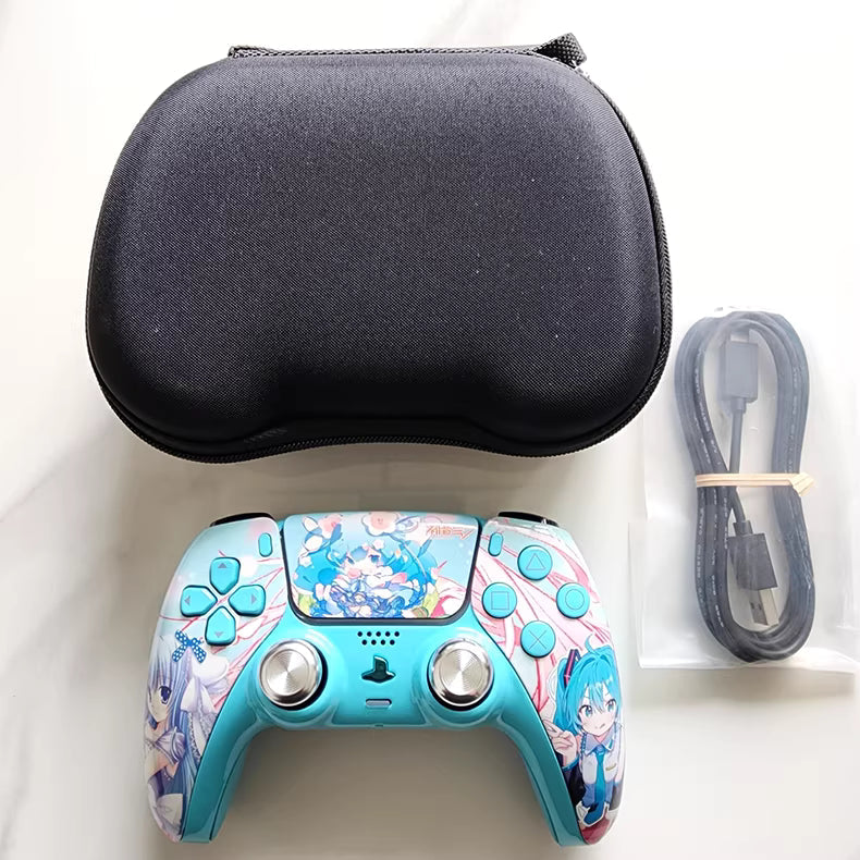 Sony original PS5 controller upgraded with Hall TMR joystick: Hatsune Miku style